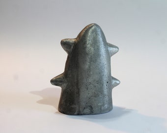 Untitled, 5/10, abstract sand mold cast aluminium sculpture with a light patina