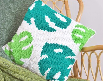 Crochet Plant Cushion PATTERN || Crochet Leaf Cushion || Crochet Monstera Cushion Pattern || Crochet Pattern || Crochet Cushion ||