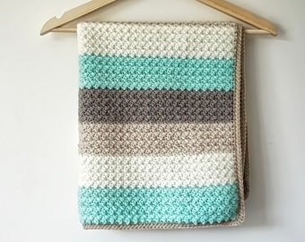 Crochet Baby Blanket PATTERN. ||  Modern Crochet Baby Blanket Pattern. || Downloadable Crochet Pattern. || Crochet Blanket Pattern.