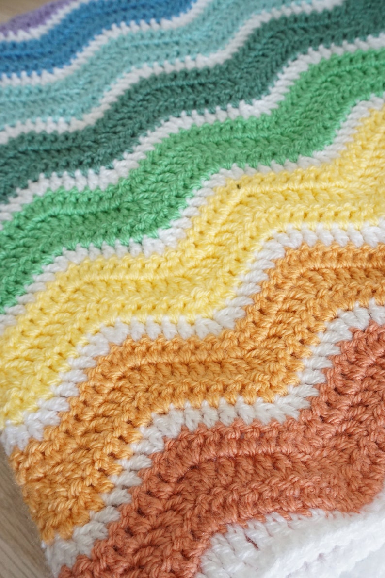 Rainbow Baby Blanket. Rainbow Crochet Baby Blanket. Etsy UK