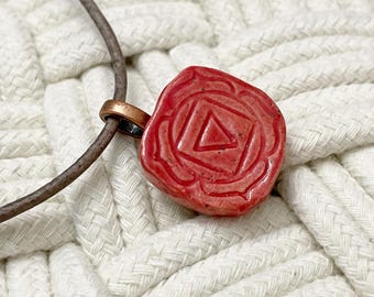 Handmade Ceramic Chakra Necklace-Root Chakra