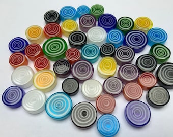 colourful mix of millefiori glass beads (undrilled) for mosaics and other crafts (40 gr.)