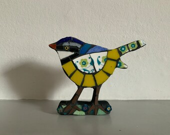 mosaic blue tit (free standing)