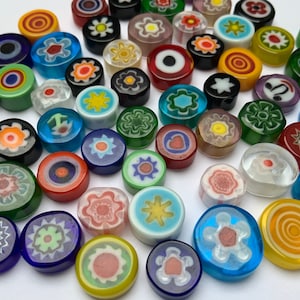 Handmade Millefiori Glass Beads: Colorful Mosaic Supplies