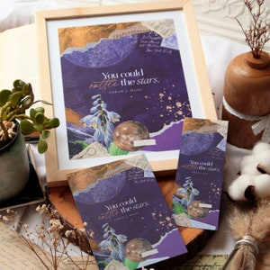 Rattle the stars bookmark / postcard / print 8R print + frame