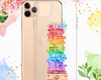 Rainbow bookstack - clear iPhone case