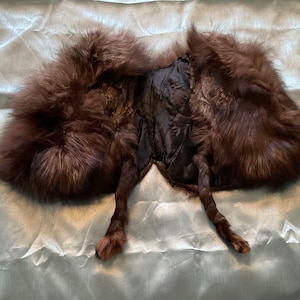 Vintage  Fur shrug  with padded shoulders - small