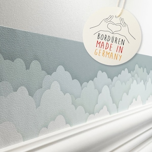 Bordo autoadesivo per camerette "Papercut Clouds" Grigio 450 x 11,5 cm