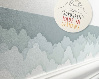 Bordure autocollante « Papercut Clouds » Gris