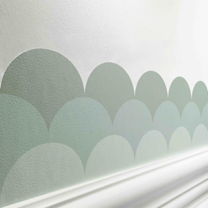 Bordo autoadesivo per camerette "Mini Waves" Muschio - 250 x 12,4 cm