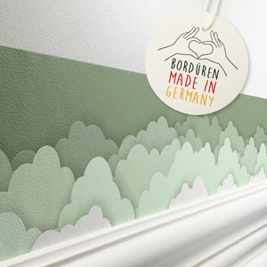 Bordo autoadesivo “Papercut Clouds” Verde 450 x 11,5 cm