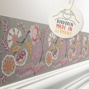 Bordo autoadesivo "Fine Flowers" beige/rosa/arancione 450 x 11,5 cm