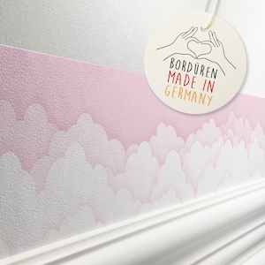 Self-adhesive border “Papercut Clouds” pink 450 x 11.5 cm