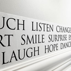 Selbstklebende Tapetenbordüre „Beautiful Words” s/w 450 x 11,5 cm