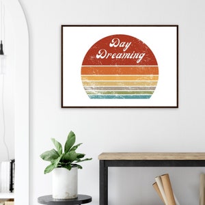 Poster con cornice in legno, carta opaca, sogno dell'alba, ispirato al surf, varie dimensioni