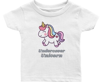 Undercover Unicorn Cute Baby Crewneck T-shirt Choice of colours and sizes