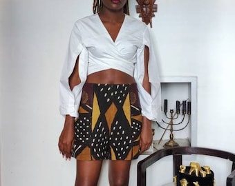 Straight cut mixed shorts with wax pattern - Size S/M