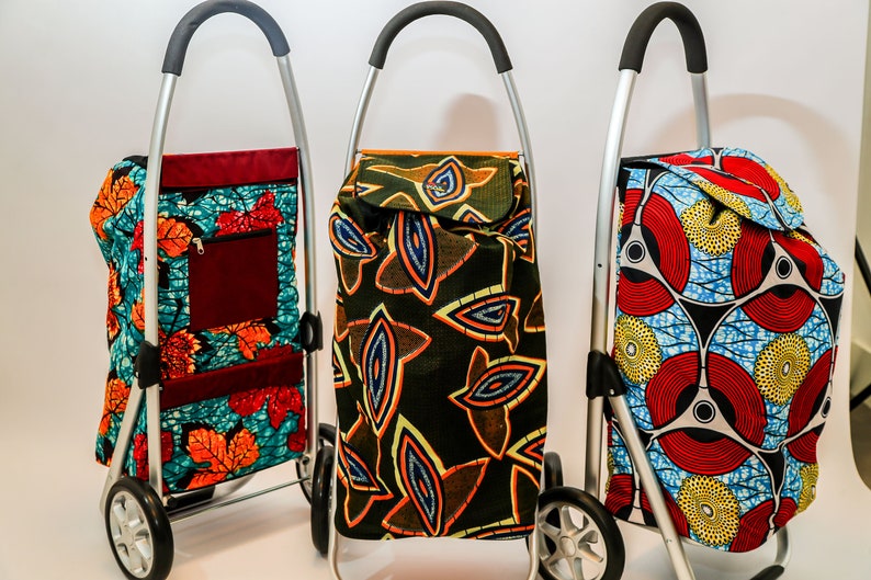 3 couture shopping trolley, shopping trolley, wax prints image 1