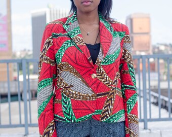 Fitted wax suit blazer jacket