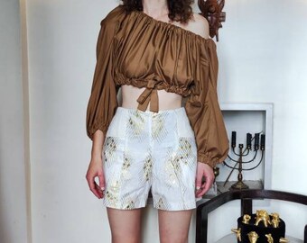 Straight cut mixed shorts with wax pattern - Size L/XL