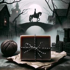 ichabod soap bar sleepy hollow blend / artisanal vegan soap / horror & macabre / gothic goth halloween morbid terror tim burton gift image 1