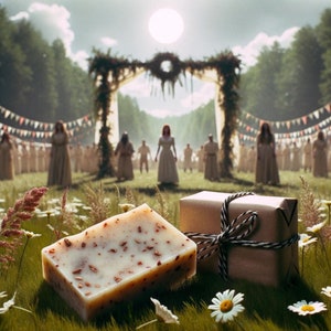 may queen soap bar - midsommar blend / artisanal vegan soap / horror & macabre / gothic goth halloween scary movie / florence pugh ari aster