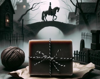 ichabod soap bar - sleepy hollow blend / artisanal vegan soap / horror & macabre / gothic goth halloween morbid terror tim burton gift