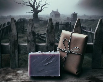 katrina soap bar - van tassel sleepy hollow blend / artisanal vegan soap / horror & macabre / gothic halloween morbid terror tim burton gift