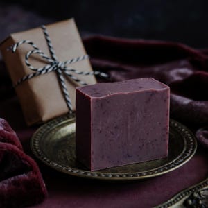 coffin lining soap bar – artisanal vegan soap / horror macabre gothic bath and body / goth soap / witchy self-care / spooky skincare
