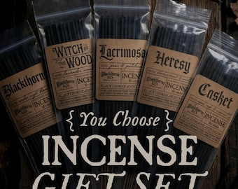 you choose incense gift set | 5 packs of 10 sticks | gothic ritual spooky halloween witchy fragrance