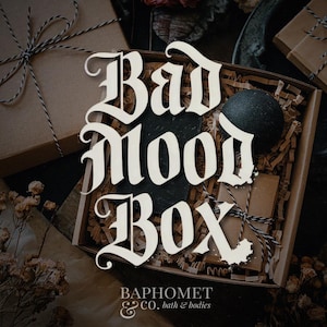 Coffret cadeau pour le bain mauvaise humeur / Savon encens, bougie pour le bain, bombe de bain, cadeau parfum / horreur macabre / végane gothique fantasmagorique halloween sorcière étrange /