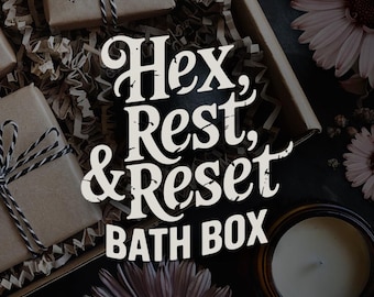 hex, rest & reset bath box | deluxe gothic self-care mystery gift set | vegan witchy bath ritual