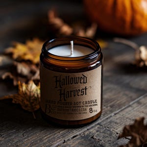 hallowed harvest candle / soy vegan friendly  / horror & macabre / gothic goth halloween spooky eerie ghost witch witchy witchcraft /