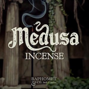 medusa incense sticks | musky rose muguet | 10+ hand-dipped charcoal sticks | vegan gothic ritual incense