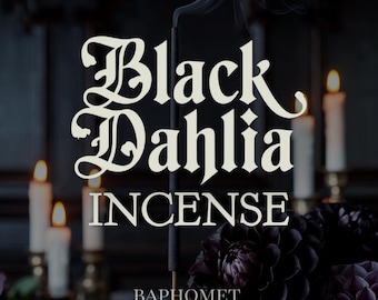 black dahlia incense sticks | vetiver floral oakmoss scent | gothic ritual spooky halloween witchy fragrance