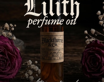 Lilith perfume oil | night rose & suede | 10ml roll on | vegan and alcohol-free | gothic close-wear fragrance