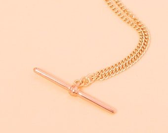 T-Bar Charm Necklace Gold