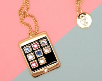 Tablet iPad Pendant Necklace Gold