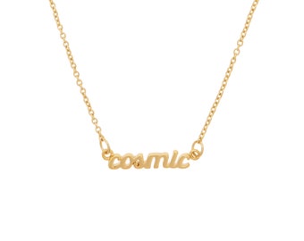Cosmic Word Necklace Gold or Lilac Iridescent