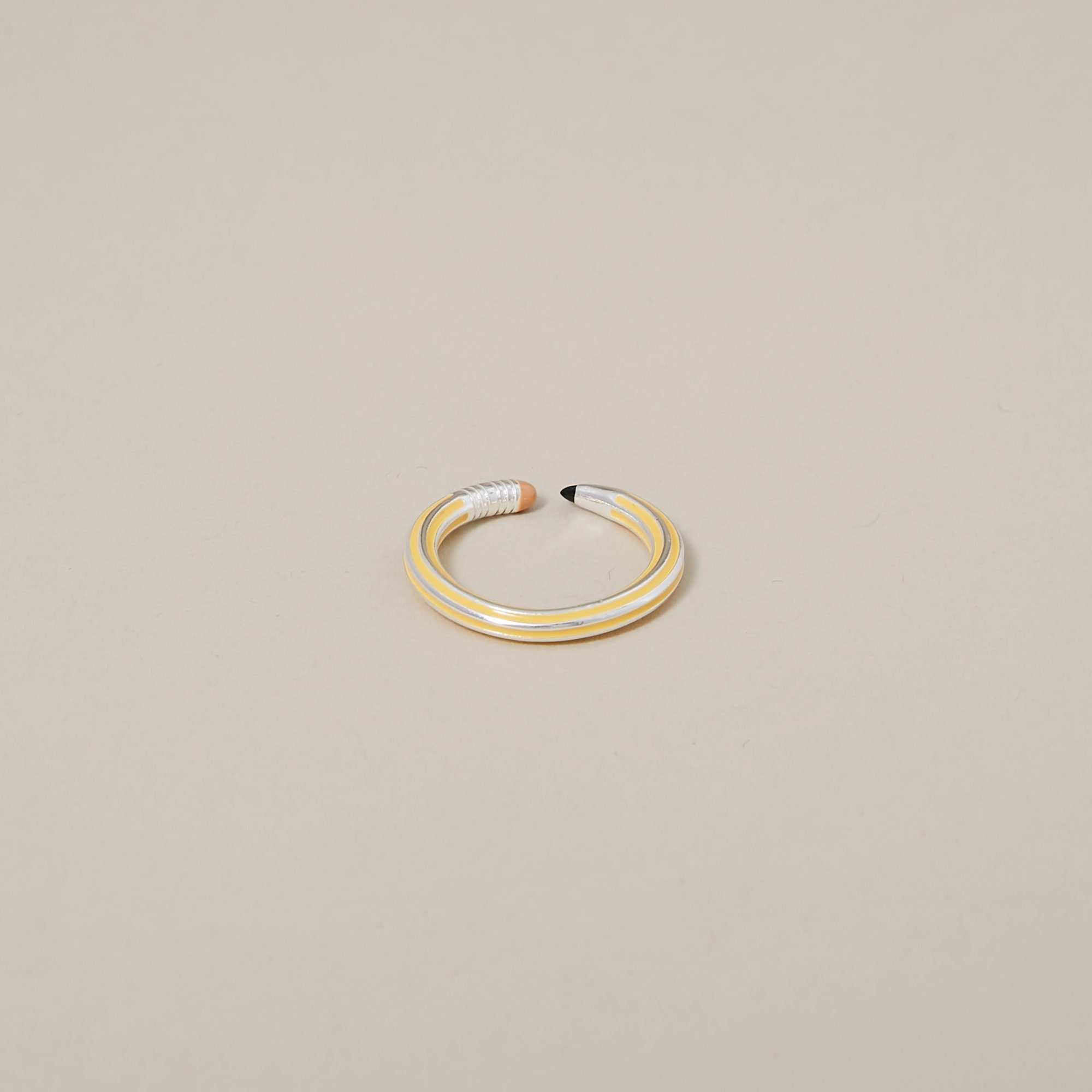 Pencil Ring Yellow and Silver - Etsy UK