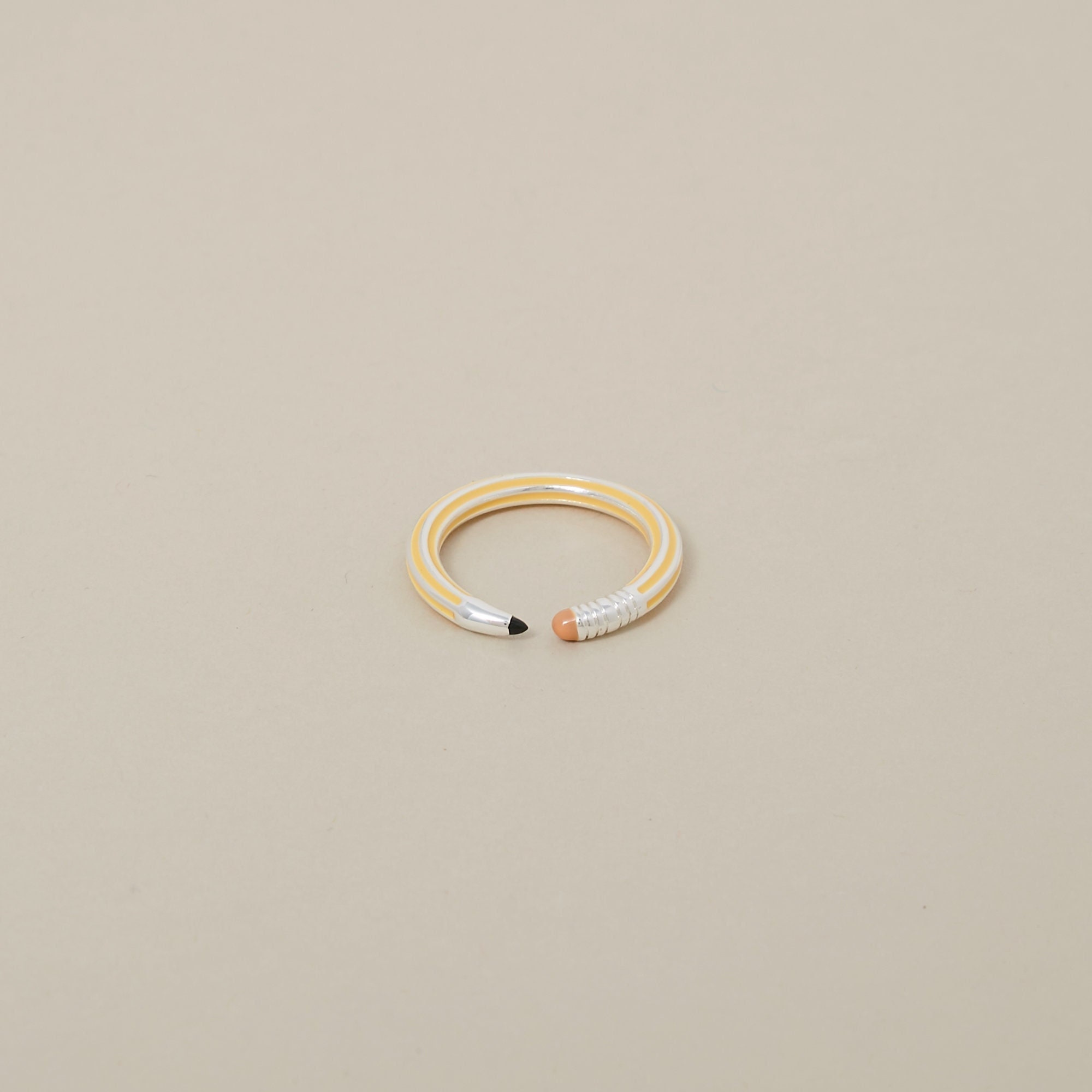Pencil Ring Yellow and Silver - Etsy UK