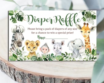 Safari Diaper Raffle Ticket Printable - Etsy