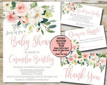 baby girl invites etsy