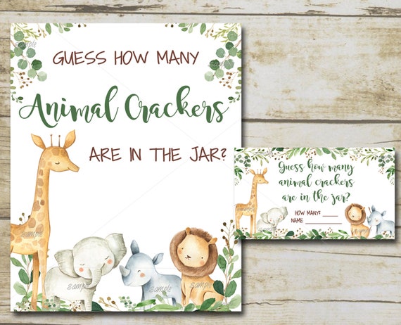pic Guess How Many In The Jar Baby Shower safari guess how many baby shower game animals in jar baby etsy