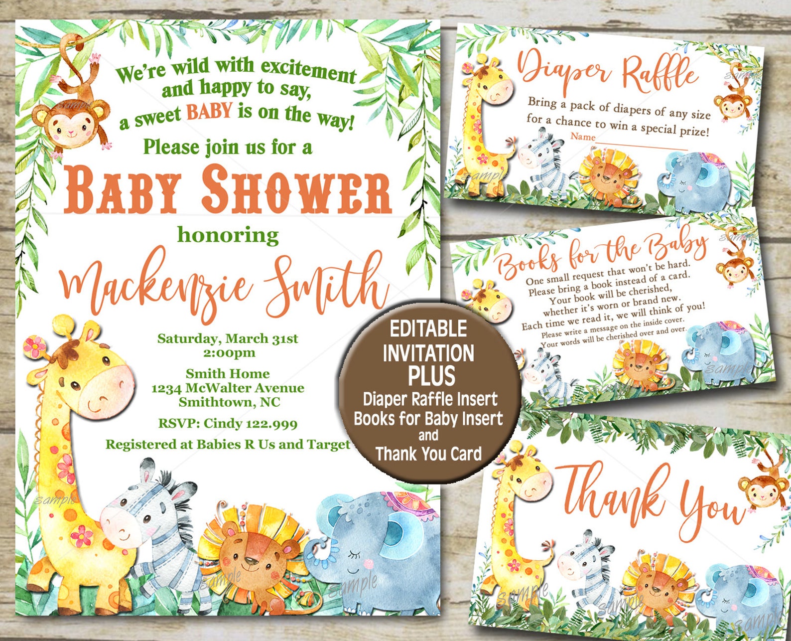 safari baby shower invitation maker