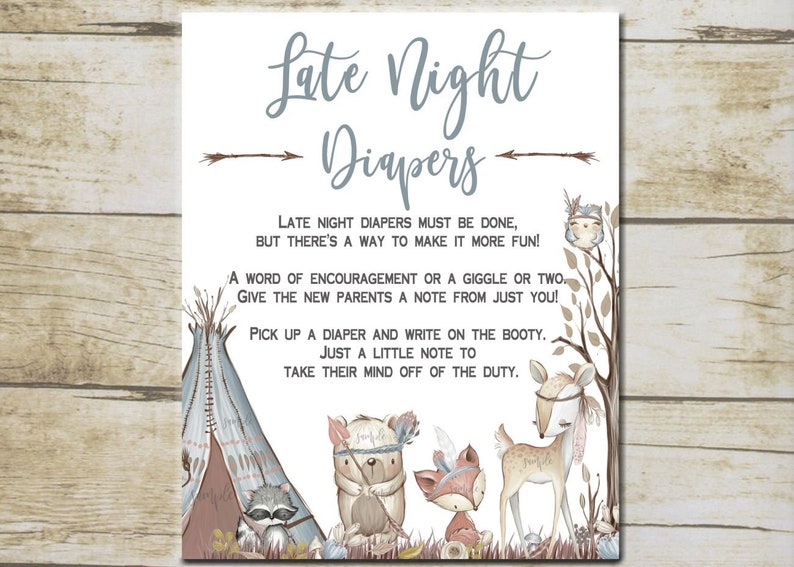 Boy Woodland Diaper Thoughts Game Late Night Diaper Game Boy - Etsy