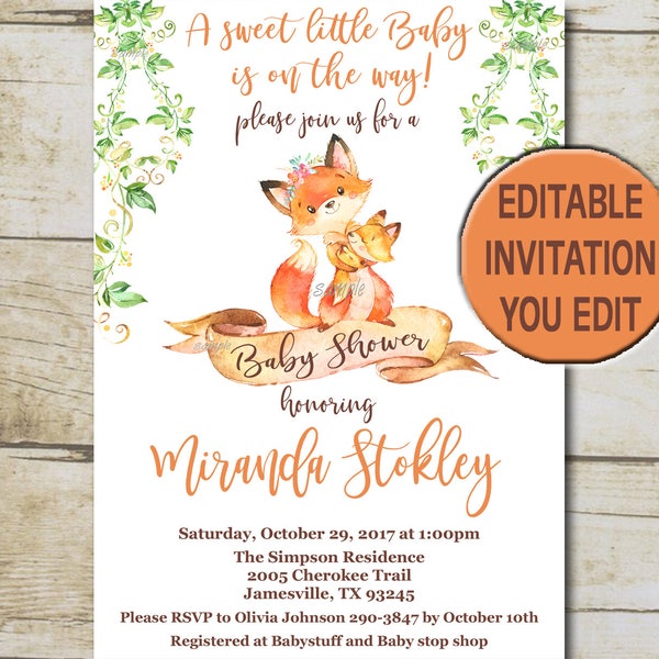 Fox Baby Shower - Etsy