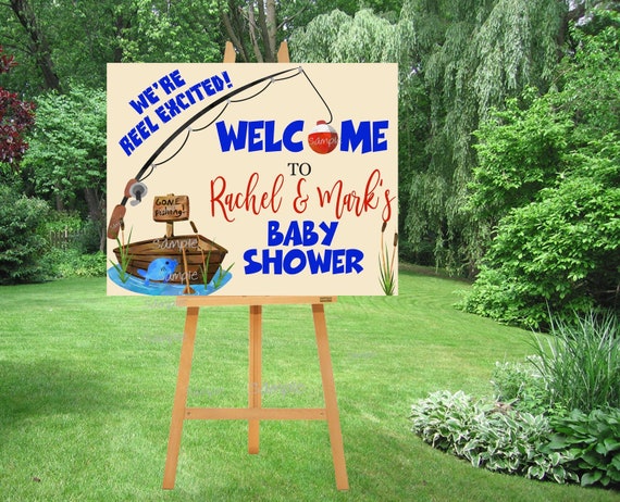 Fishing Baby Shower Welcome Sign, REEL Excited Personalized Oh Boy Fish  Baby Shower sign, Welcome Poster, YOU Print PDF File, Printable P7