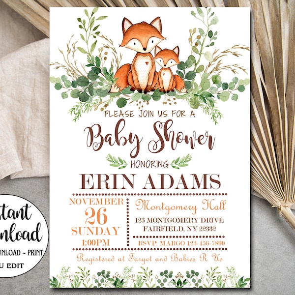Fox Baby Shower - Etsy