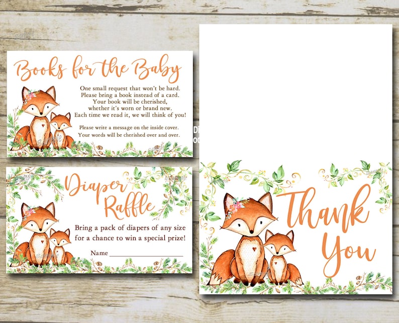 Fox Baby Shower Invitation Kit Editable Invitation Template | Etsy